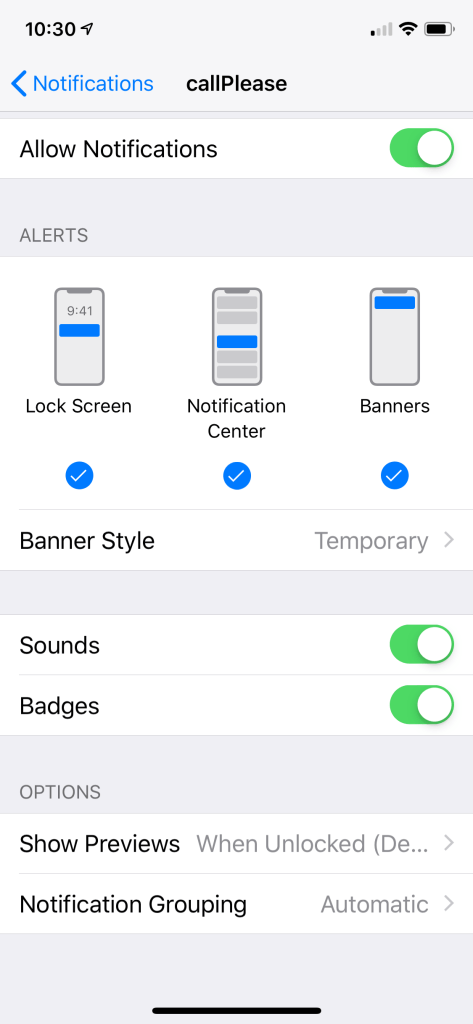 Notifications Settings in 12.2