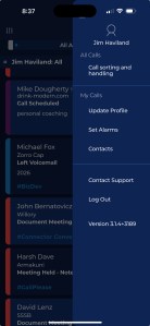 Settings on the CallPlease app